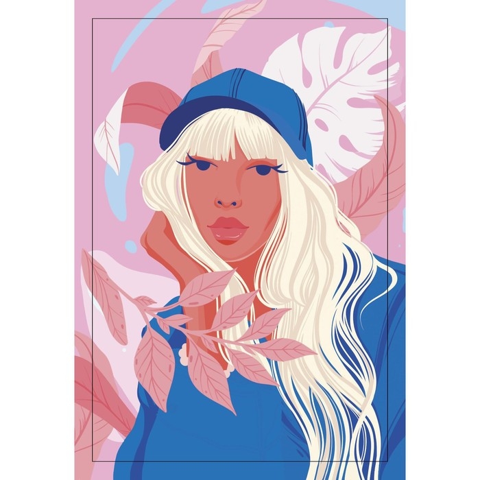 Алмазная мозаика с полным заполнением на подрамнике «Девушка в кепке», 20 × 30 см Алмазная мозаика с полным заполнением на подрамнике «Девушка в кепке», 20 × 30 см