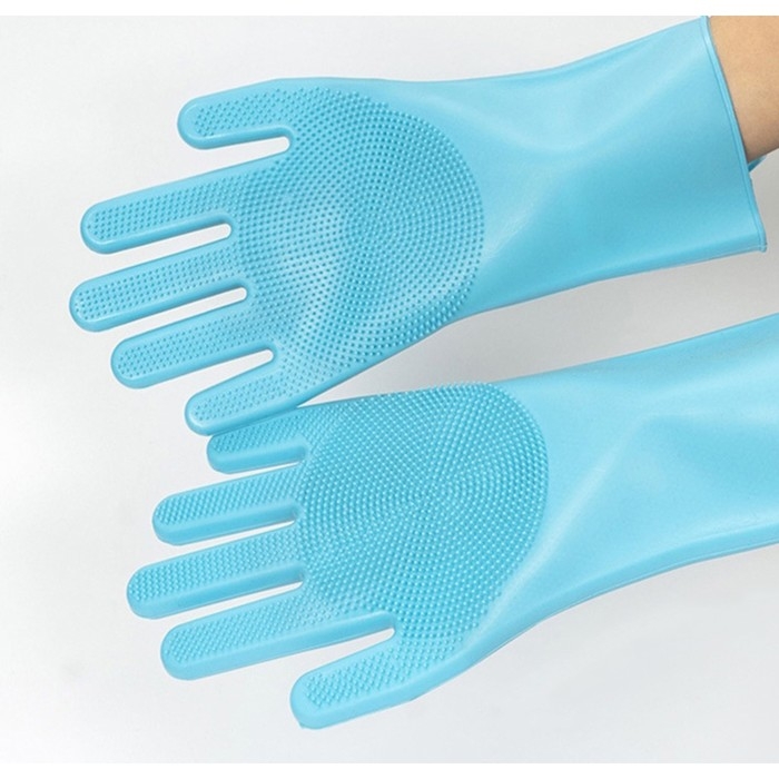 Перчатки хозяйственные Доляна, 28×14 см, силиконовые, цвет бирюзовый Перчатки хозяйственные Доляна, 28×14 см, силиконовые, цвет бирюзовый