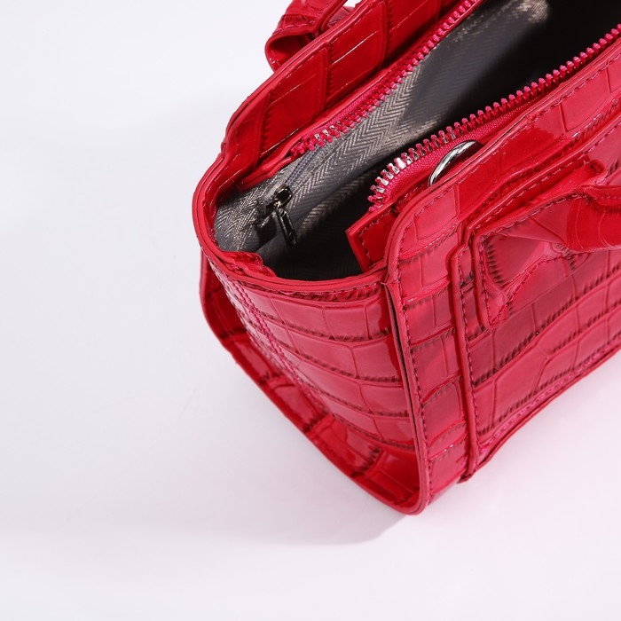 Сумка женская тоут на молнии, цвет розовый