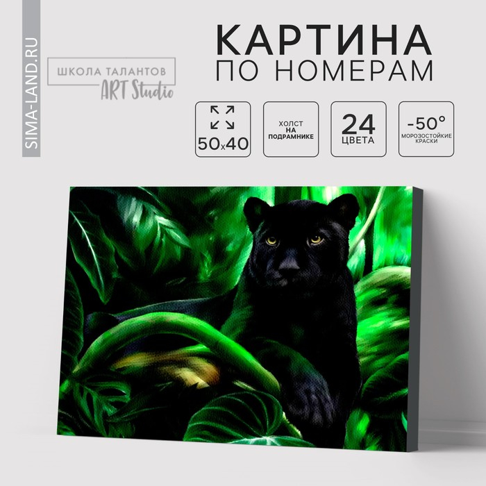 Картина по номерам на холсте с подрамником «Пантера», 40 х 50 см