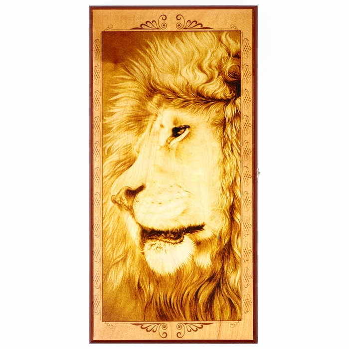 Нарды деревянные большие, настольная игра Нарды деревянные большие, настольная игра "Лев", 40 х 40 см, с шашками