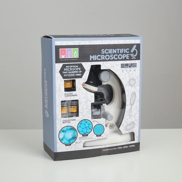 Микроскоп Микроскоп "Юный ботаник" кратность до х1200, белый, подсветка