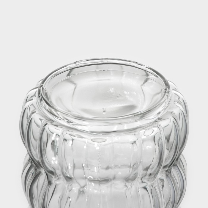 Банка стеклянная для сыпучих продуктов Доляна &laquo;Коралл&raquo;, 1 л, 9&times;23 см, с пластиковой крышкой