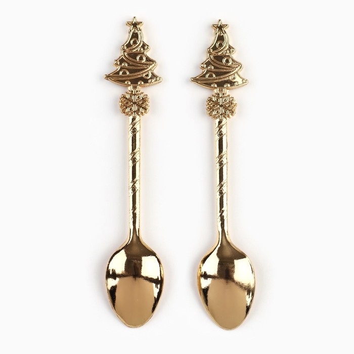 Ложки новогодние чайные с формовой ручкой «Новый год: Верь в чудеса», 11 х 3 см Ложки новогодние чайные с формовой ручкой «Новый год: Верь в чудеса», 11 х 3 см