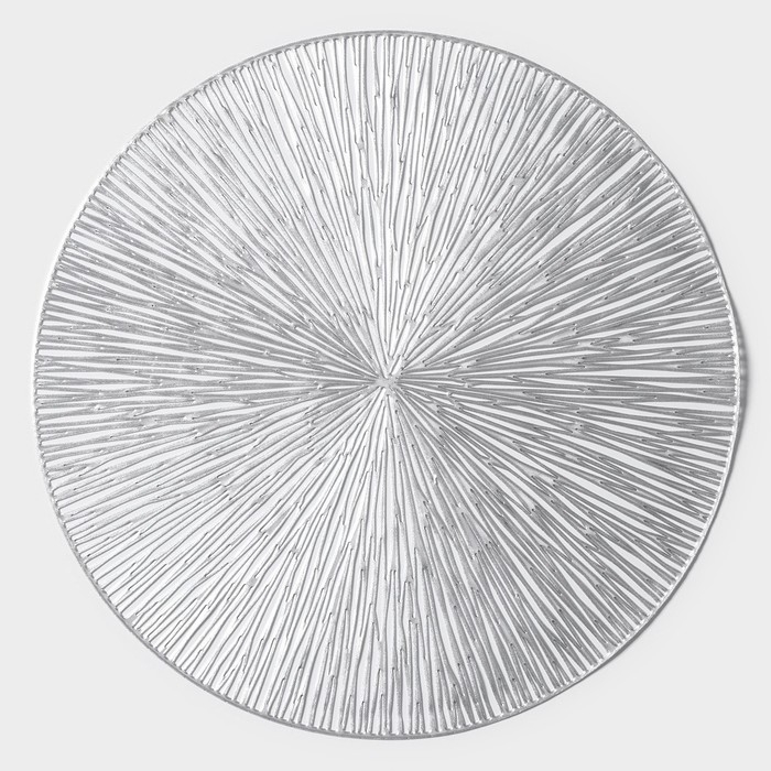 Набор салфеток сервировочных на стол Доляна «Сияние», d=38 см, 4 шт, цвет серебряный Набор салфеток сервировочных на стол Доляна «Сияние», d=38 см, 4 шт, цвет серебряный