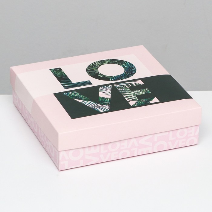 Коробка складная, Love 23 х 23 х 6,5 см Коробка складная, Love 23 х 23 х 6,5 см