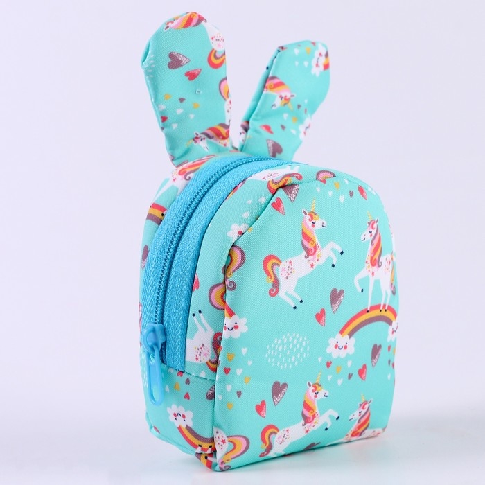 Брелок «Рюкзак-зайка», 10 см, цвет голубой Брелок «Рюкзак-зайка», 10 см, цвет голубой