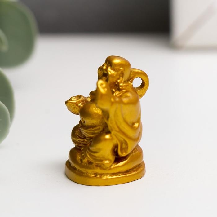 Нэцке полистоун Нэцке полистоун "Хотей" золото набор 6 шт 3,2х2,3х2 см