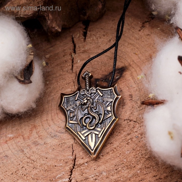 Символ предков из ювелирной бронзы «Дракон на щите», 68 см