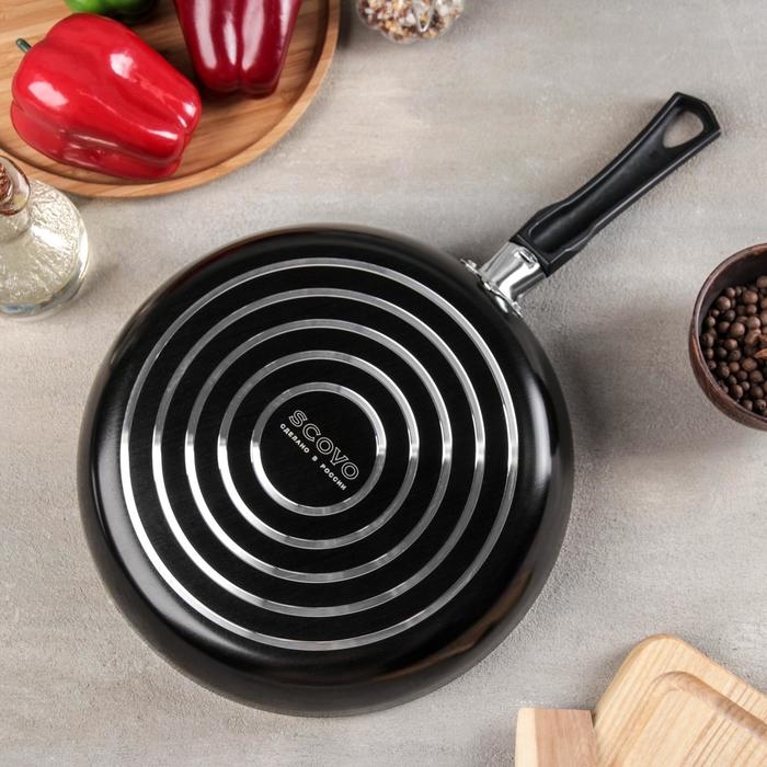 Сковорода Consul, d=26 см, пластиковая ручка, стеклянная крышка, антипригарное покрытие, цвет чёрный Сковорода Consul, d=26 см, пластиковая ручка, стеклянная крышка, антипригарное покрытие, цвет чёрный