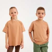 Футболка детская MINAKU:Basic line kids цвет песочный, рост 152