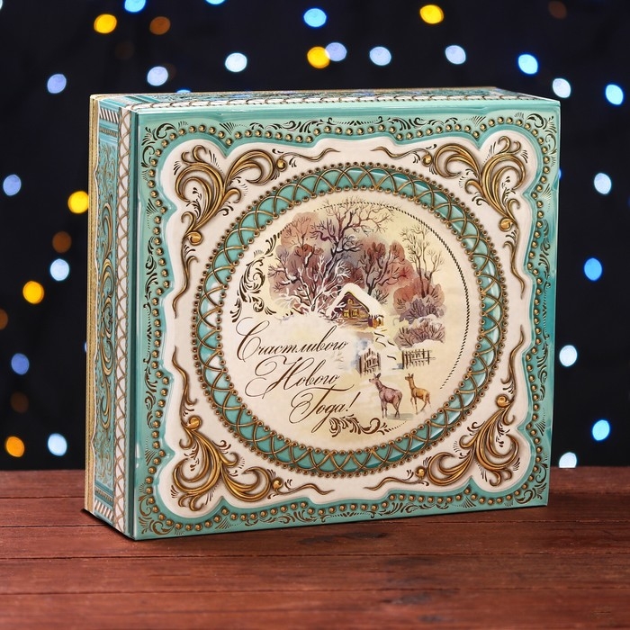 Подарочная коробка Подарочная коробка "Шкатулка винтаж", 26,4 х 24,1 х 7,6 см