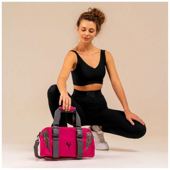 Сумка для йоги и гимнастики Sangh, 37х20х20 см, цвет фуксия Сумка для йоги и гимнастики Sangh, 37х20х20 см, цвет фуксия