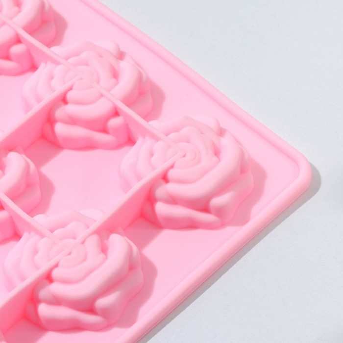 Форма для кондитерских украшений Доляна «Розочки», силикон, 20,7×14,3×1,3 см, 12 ячеек, цвет МИКС Форма для кондитерских украшений Доляна «Розочки», силикон, 20,7×14,3×1,3 см, 12 ячеек, цвет МИКС