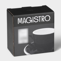 Кофейная пара фарфоровая Magistro Coffee time, 2 предмета: чашка 80 мл, блюдце d=11,5 см, цвет чёрный