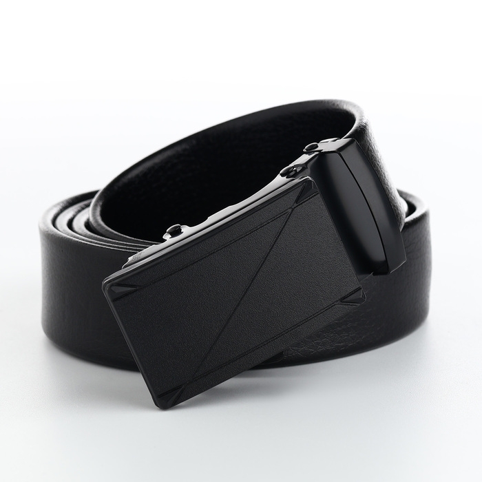 Ремень мужской, ширина 3,5 см, пряжка автомат, цвет чёрный Ремень мужской, ширина 3,5 см, пряжка автомат, цвет чёрный