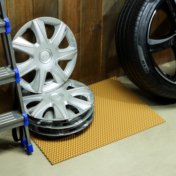 Коврик eva универсальный Grand Caratt, Ромб 50 х 67 см, бежевый Коврик eva универсальный Grand Caratt, Ромб 50 х 67 см, бежевый