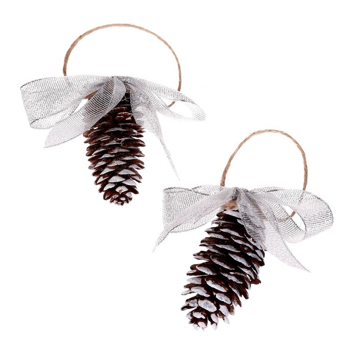 Декоративное украшение с подвеской «Шишки» 2 шт. Декоративное украшение с подвеской «Шишки» 2 шт.