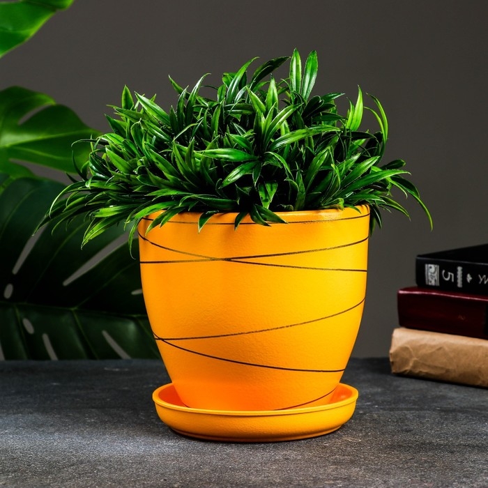 Горшок цветочный Горшок цветочный "Магнолия" жёлтый, 2,4 л