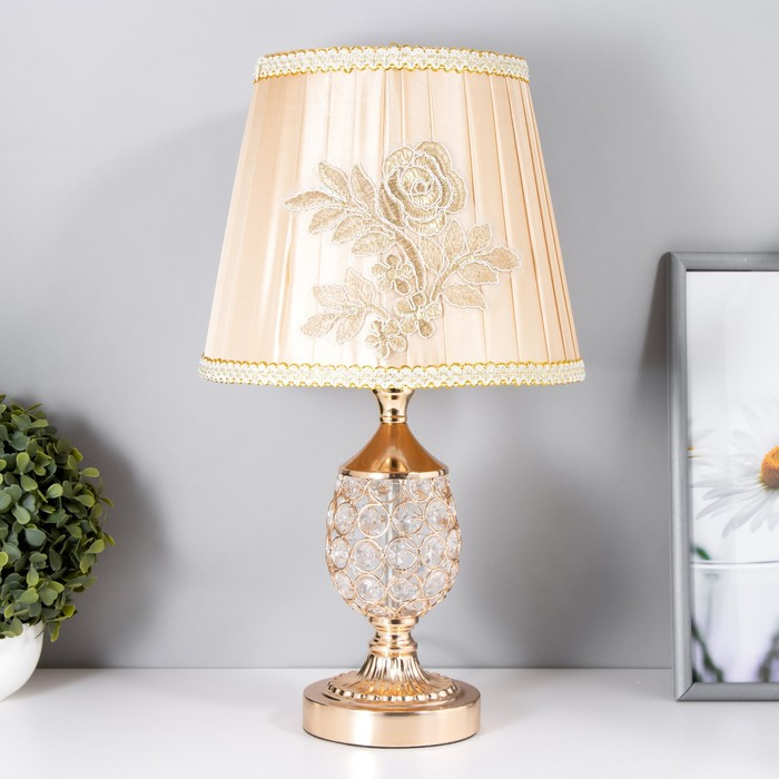 Лампа настольная  Лампа настольная "Авантюризм" 1x60Вт E27 золото низ подсветка 29х29х43 см RISALUX