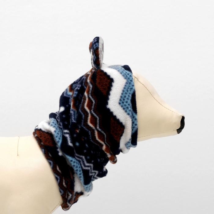 Шапка-капор зимняя для собак, M-L(ДС 24 см, ОМ 30 см), микс Шапка-капор зимняя для собак, M-L(ДС 24 см, ОМ 30 см), микс