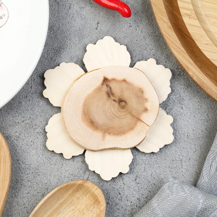 Подставка под горячее «Кекс», 12 см, можжевельник Подставка под горячее «Кекс», 12 см, можжевельник