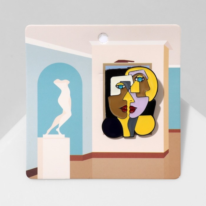 Брошь «Мозаика» геом фейс, цветная в чёрном металле Брошь «Мозаика» геом фейс, цветная в чёрном металле