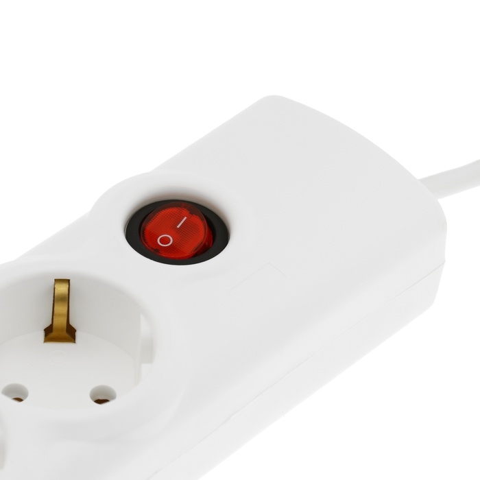 Сетевой фильтр Luazon Lighting, 5 розеток, 3 м, 2200 Вт, 3х0.75 мм2, 10 A, 220 В, c предохранителем, белый Сетевой фильтр Luazon Lighting, 5 розеток, 3 м, 2200 Вт, 3х0.75 мм2, 10 A, 220 В, c предохранителем, белый
