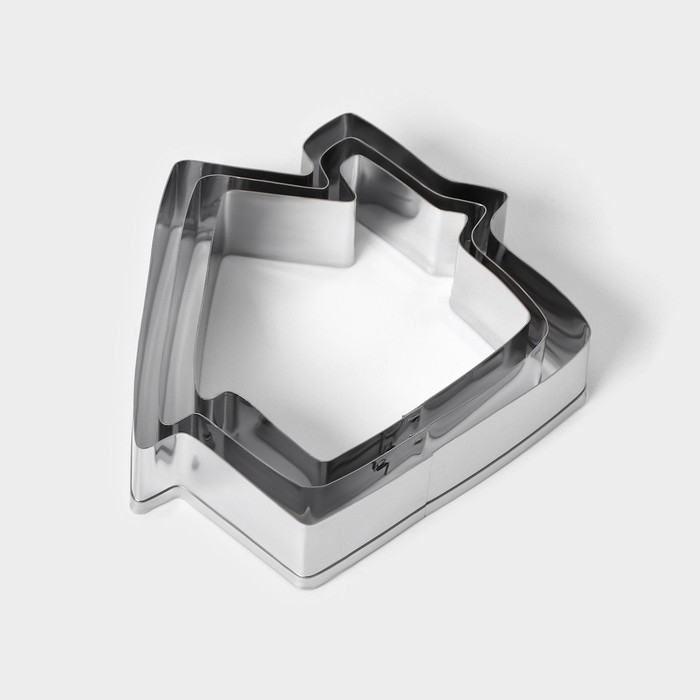 Набор форм для печенья Доляна «Дом», 3 шт, 7×6,5×1,5 см, цвет серебристый Набор форм для печенья Доляна «Дом», 3 шт, 7×6,5×1,5 см, цвет серебристый