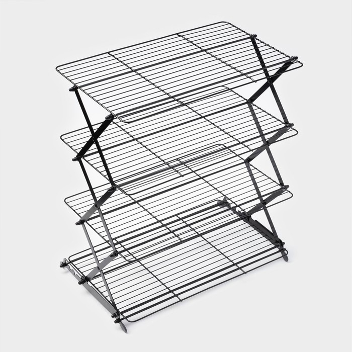 Решетка для глазирования и остывания кондитерских изделий 4-ярусная 43,5х25,5х8 см Решетка для глазирования и остывания кондитерских изделий 4-ярусная 43,5х25,5х8 см
