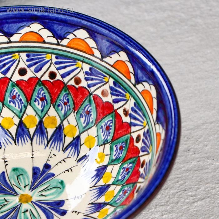 Коса Риштанская Керамика  Коса Риштанская Керамика "Узоры" 15,5 см, средняя, синий