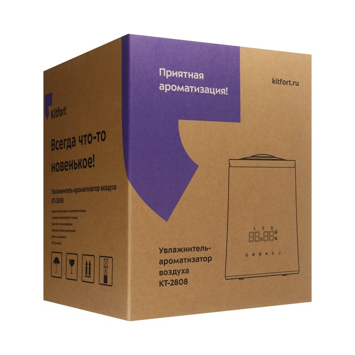 Увлажнитель воздуха Kitfort КТ-2808, ультразвуковой, 37 Вт, 4 л, 30 м2, ароматизация