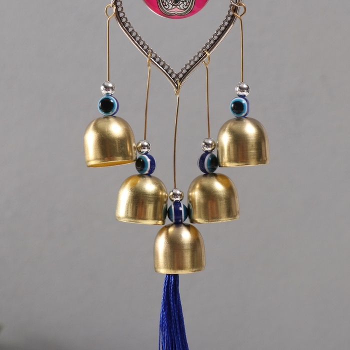 Музыка ветра металл от сглаза Музыка ветра металл от сглаза "Рука Фатимы" 5 колокольчиков 36 см