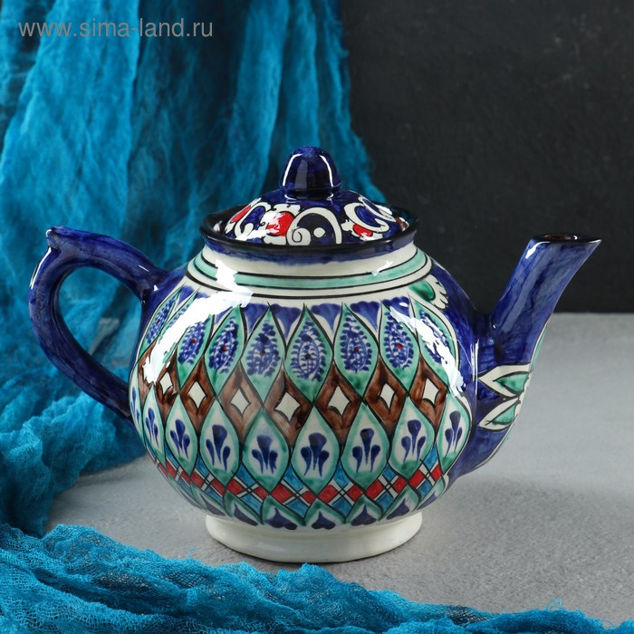 Чайник Риштанская Керамика Чайник Риштанская Керамика "Узоры", 1000 мл, микс
