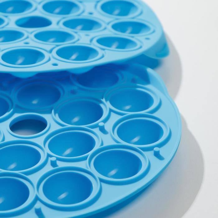 Форма для леденцов Доляна «Лолли-поп», силикон, 26×25×4 см, 18 ячеек (d=3,7 см), с палочками, цвет МИКС Форма для леденцов Доляна «Лолли-поп», силикон, 26×25×4 см, 18 ячеек (d=3,7 см), с палочками, цвет МИКС