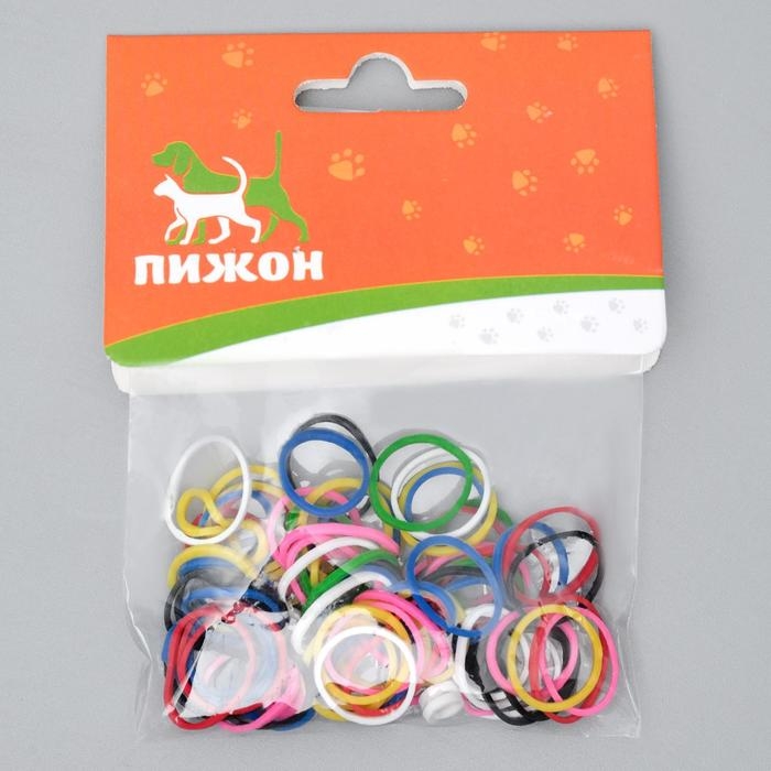 Резинки для животных, набор 100 шт, микс цветов Резинки для животных, набор 100 шт, микс цветов