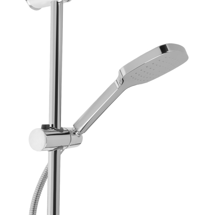 Душевая система ZEIN Z1004, тропическая и ручная лейка, шланги, стойка, мыльница, хром Душевая система ZEIN Z1004, тропическая и ручная лейка, шланги, стойка, мыльница, хром