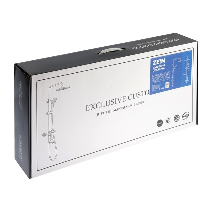 Душевая система ZEIN ZS-4, смеситель, тропическая и ручная лейка, латунь, хром Душевая система ZEIN ZS-4, смеситель, тропическая и ручная лейка, латунь, хром