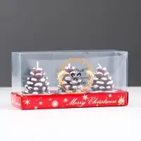 Набор свечей новогодних &laquo;Шишка&raquo;, 3 шт., 4&times;6 см