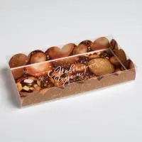 Коробка для кондитерских изделий с пластиковой крышкой «Все получится», 10.5 х 21 х 3 см