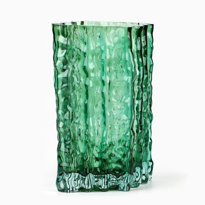 Ваза для цветов «Марбл грин» из зеленого стекла 20.5×15.5×10 см Ваза для цветов «Марбл грин» из зеленого стекла 20.5×15.5×10 см