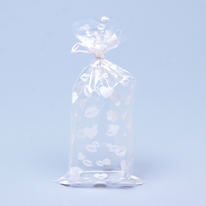 Пакет фасовочный БОПП, Пакет фасовочный БОПП, "Поцелуи" 9*19 см набор 50 шт