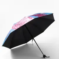 Зонт механический &laquo;Розы&raquo;, эпонж, 4 сложения, 8 спиц, R=48/55 см, d=96 см, МИКС