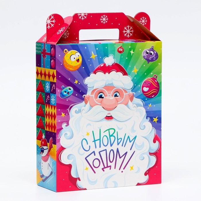 Новый год. Подарочная коробка новогодняя Фиеста 17 х 7 х 25,5 см. Новый год. Подарочная коробка новогодняя Фиеста 17 х 7 х 25,5 см.