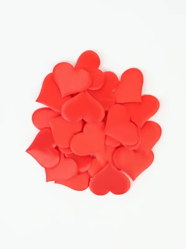 Сердечки декоративные, набор 25 шт., 5 см, красные