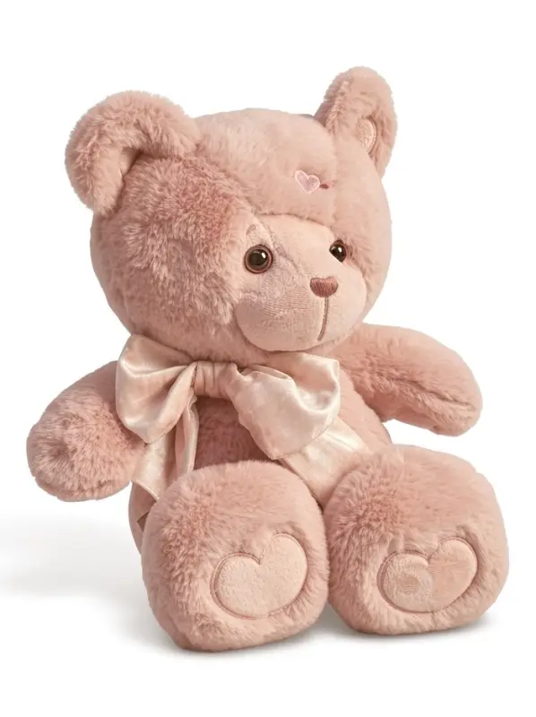 Мягкая игрушка "Медведь Ляля, с бантом", цвет пудровый, 25 см МЛяля/25/131-3