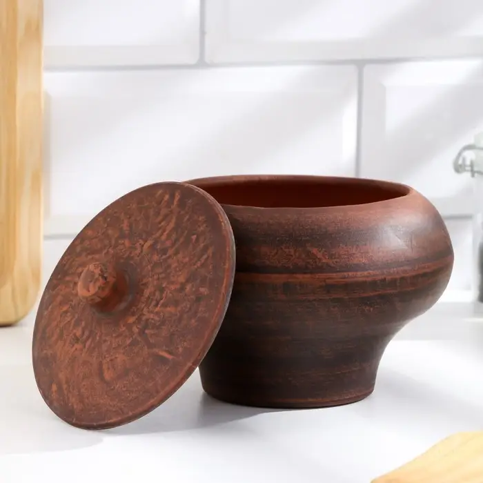 Горшок для жаркого &laquo;Классика&raquo;, 600 мл, 13&times;14 см, красная глина