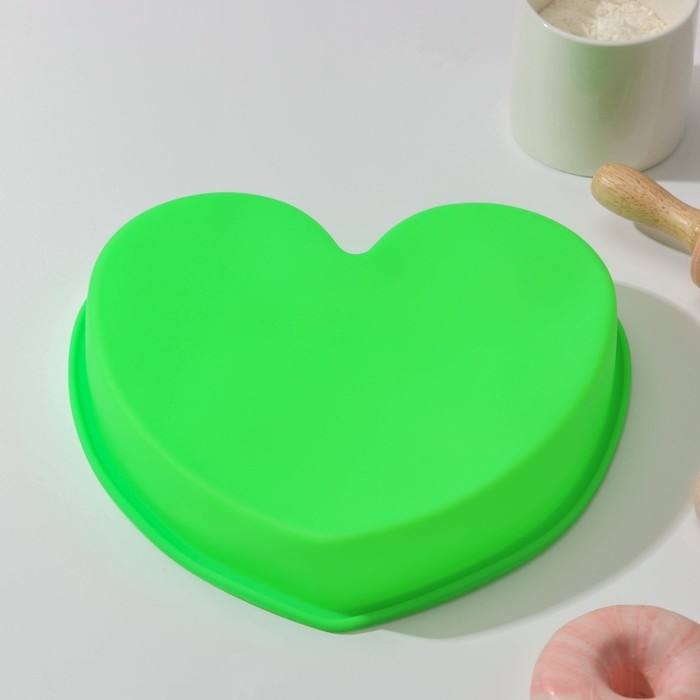 Форма для выпечки Доляна «Сердце», силикон, 24×23×4 см, красная Форма для выпечки Доляна «Сердце», силикон, 24×23×4 см, красная