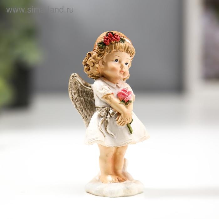Сувенир полистоун Сувенир полистоун "Ангелочек-девочка с пухлыми щечками с книгой/розой" МИКС 9х3,5х3,5 см