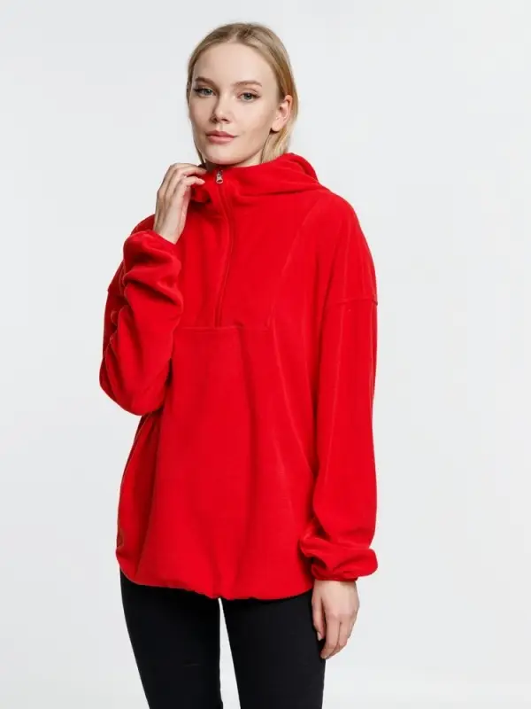 Анорак флисовый унисекс Fliska, красный, размер XS/S Анорак флисовый унисекс Fliska, красный, размер XS/S